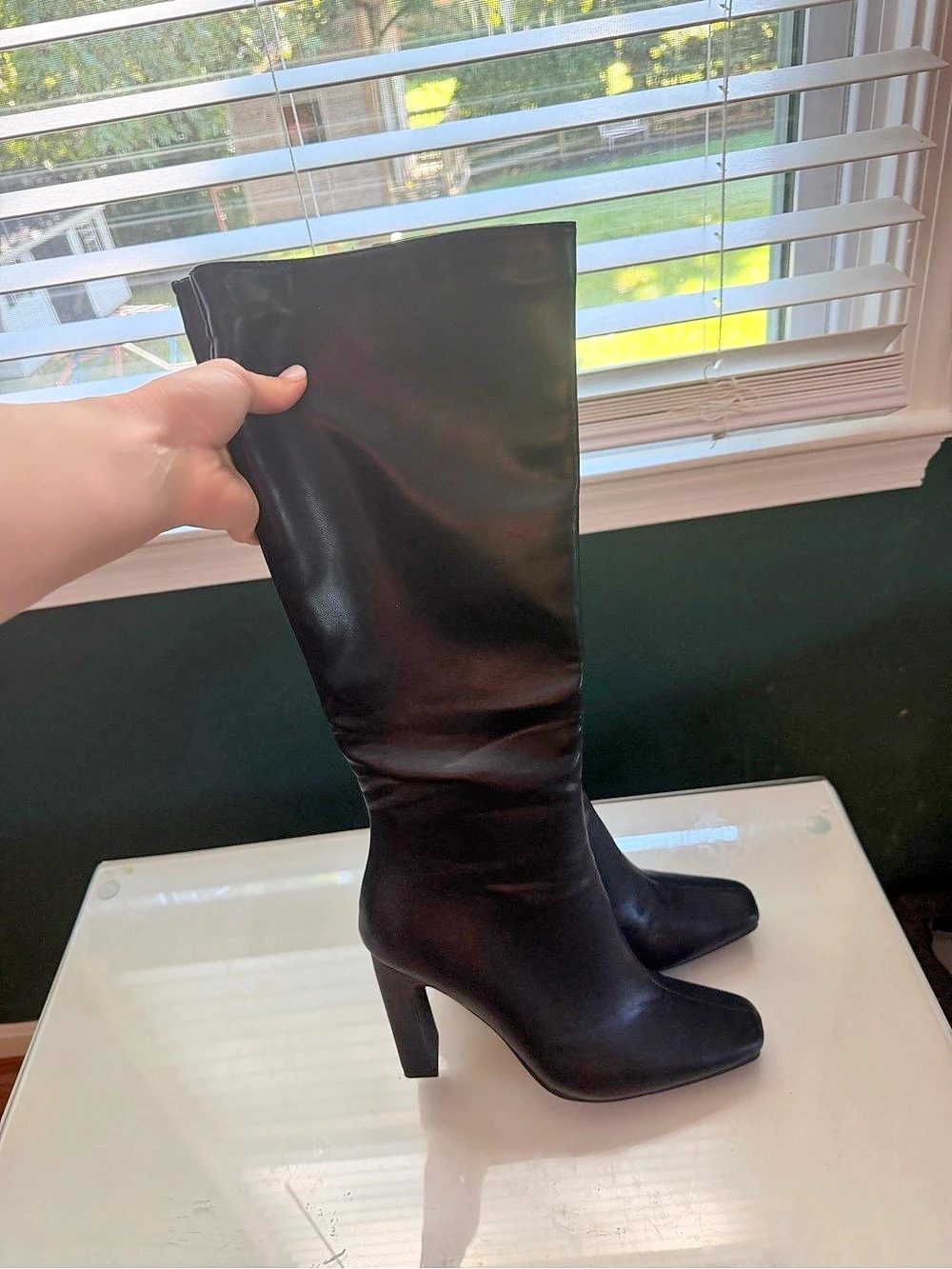 Black Heeled Boots Like New